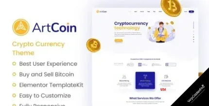 Download ArtCoin Bitcoin and Cryptocurrency Elementor Template Kit