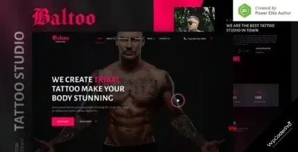 Download Baltoo – Tattoo Studio and Artist Elementor Template Kit