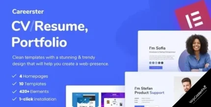 Download Careerster CV Resume Elementor Template Kit