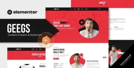 Download Geegs - Content Creator and Streamer Elementor Template Kit
