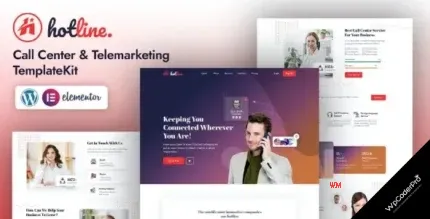 Download Hotline Call Center andTelemarketing Elementor Template Kit