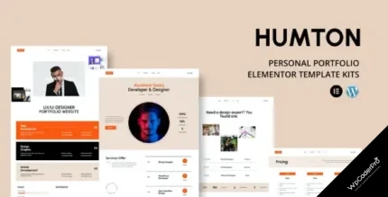 Download Humton - Personal Portfolio Elementor Template Kits