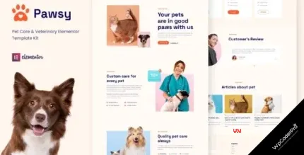 Download Pawsy - Pet Care and Veterinary Elementor Template Kit