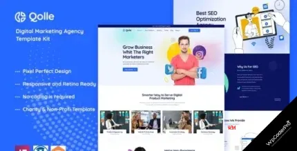 Download Qolle - Digital Marketing Agency Elementor Template Kit