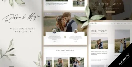 Download Robbie and Magie – Wedding Event Invitation Elementor Template Kit