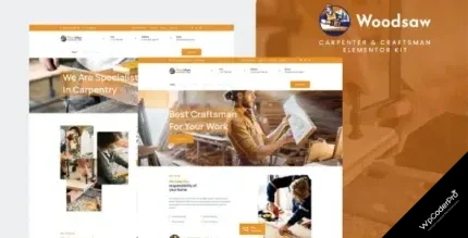 Download Woodsaw - Carpenter and Craftsman Elementor Template Kit