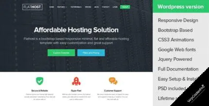 Download FlatHost WordPress Hosting Theme + WHMCS v2.4