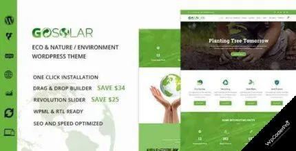 Download GoSolar Theme GPL – Eco Environmental & Nature WordPress Theme v1.2.9