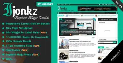 Download Ijonkz – Responsive Magazine and News Blogger Template v2.0