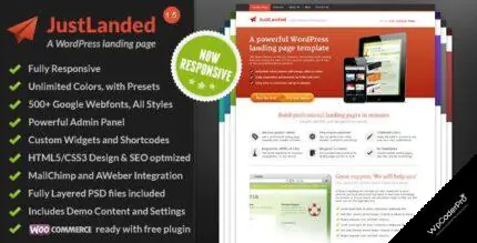 Download JustLanded – WordPress Landing Page v1.7.0
