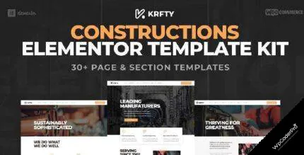 Download KRAFTY - Construction and Industry Elementor Template Kit