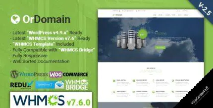 Download OrDomain – Responsive WHMCS Hosting WordPress Theme v2.5