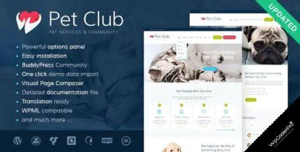 Download Pets Club – Pet Shop and Breeding Veterinary WordPress Theme v2.3