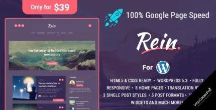 Download Rein – Minimal Lightweight Dark Theme for WordPress v2.0.0