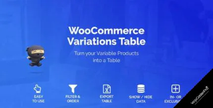 WooCommerce Variations Table